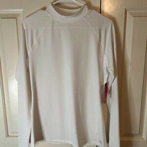 BCG White mock neck workout shirt -Large